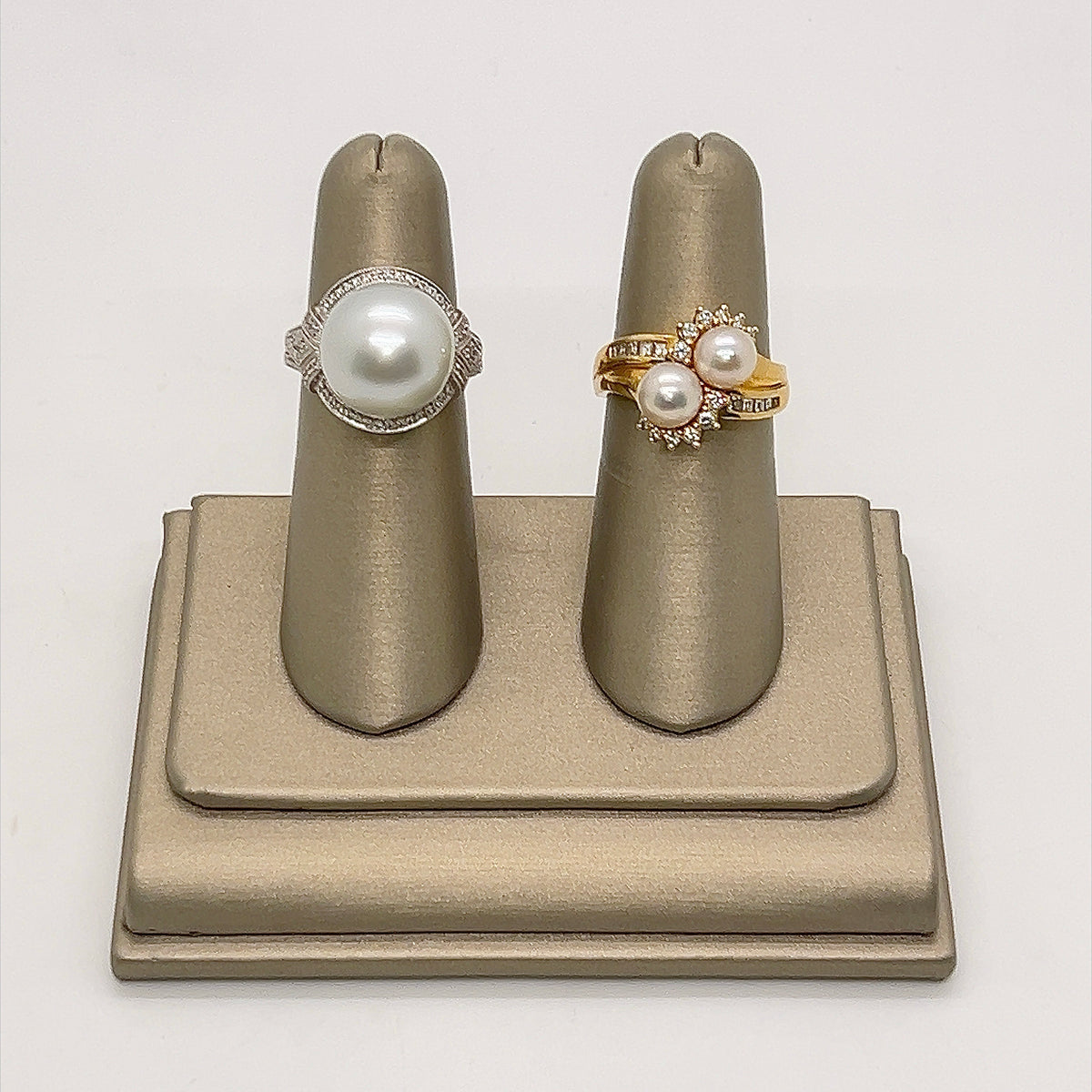 Bridge Collection 8.5-9.0 mm Akoya Pearl and Diamond Ring 14K White Gold / 4.5 by Pearl Paradise