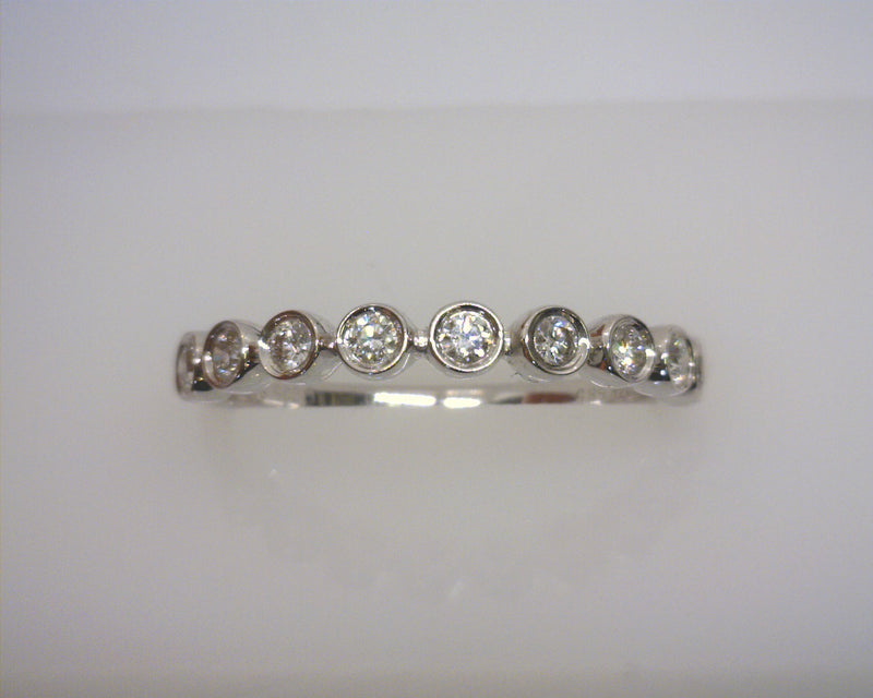 14K WG BEZEL SET WEDDING BAND