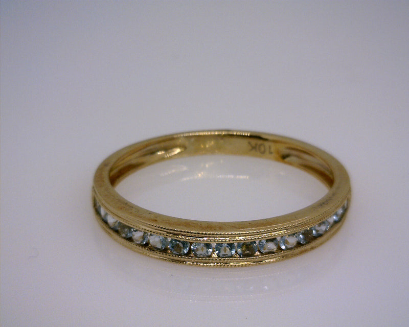 10K Yellow Gold Aquamarine Band 0.33 ct tw
