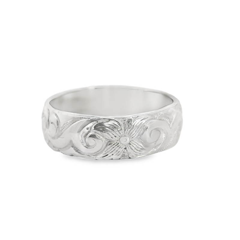 Sterling Silver Etched Band