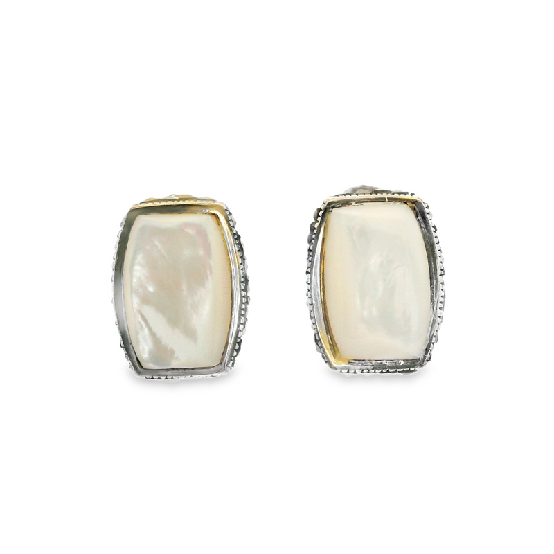 Sterling Silver Mother of Pearl & Marcasite Earrings