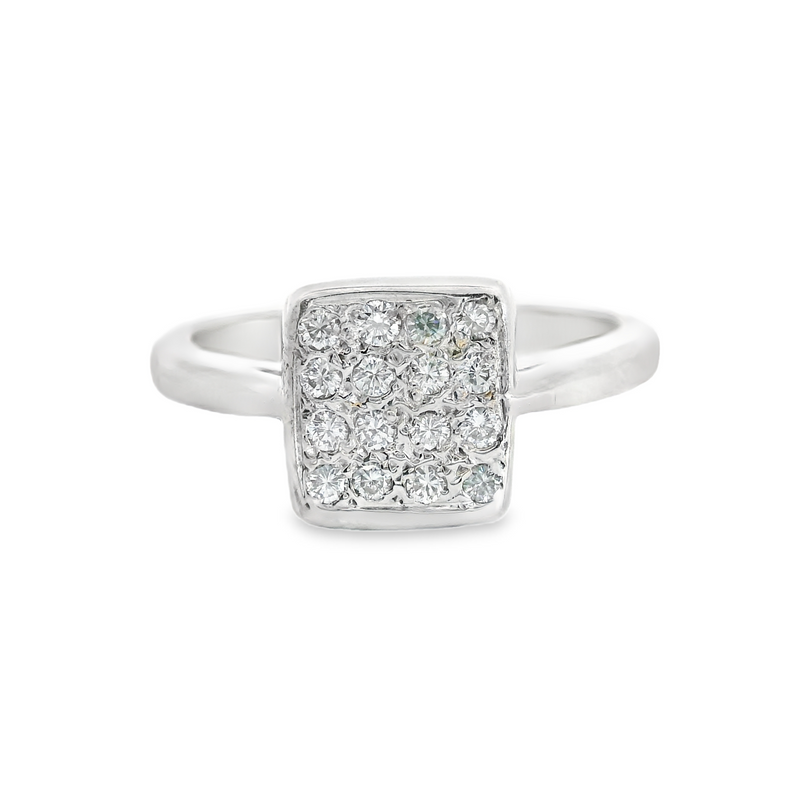 14K WG Cluster Diamond Ring
