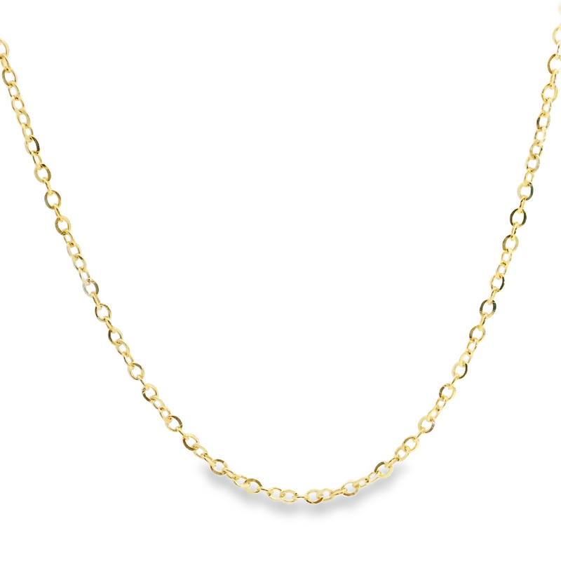 10K YG Diamond Cut Cable Chain 18