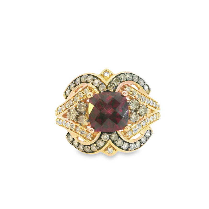 Levian 14K Rose Gold Rhodolite Garnet & Diamond Ring