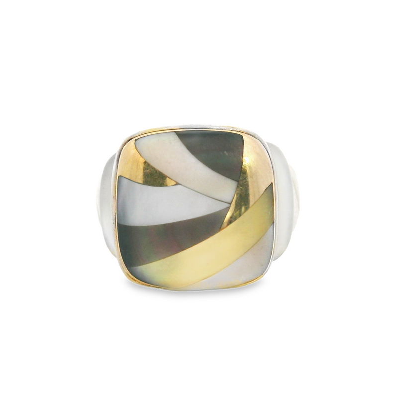 Sterling Silver Asch Grossbardt Inlay Ring