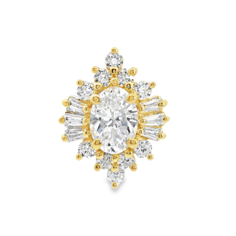 14K YG CZ Pendant