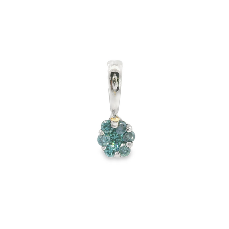 14K WG Blue Diamond Pendant