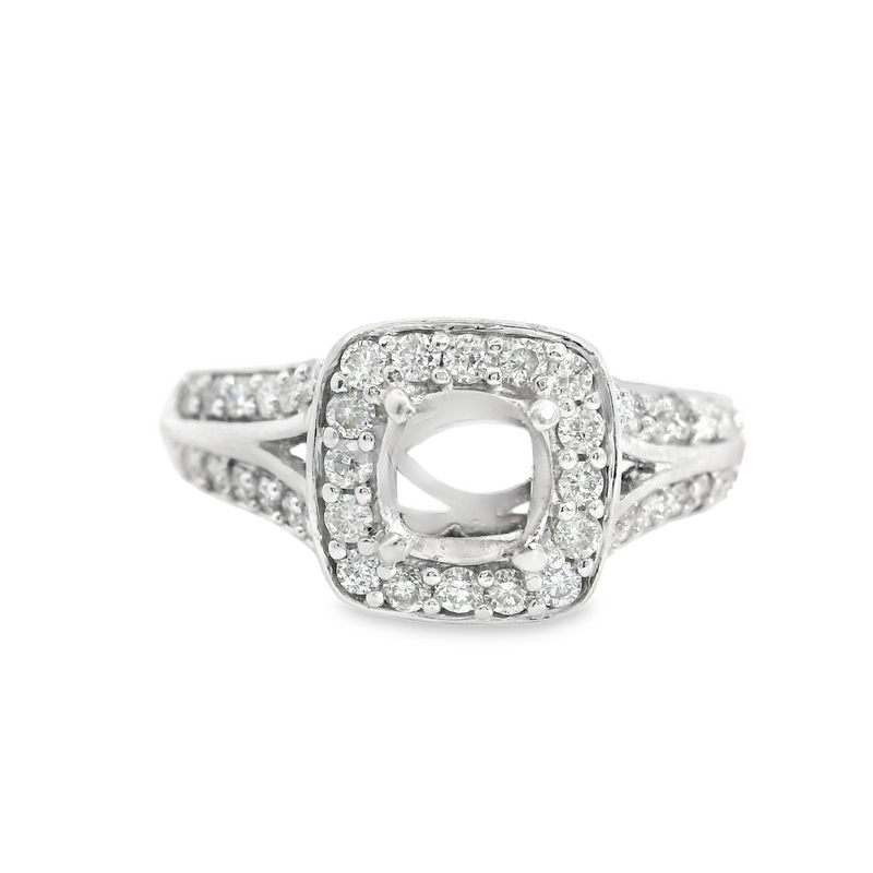 14K WG DIAMOND HALO RING
