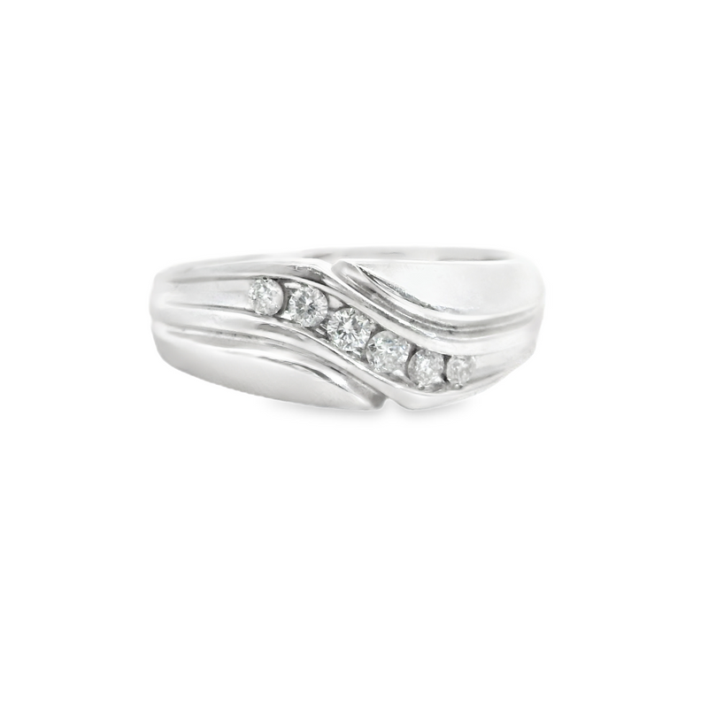 14K WG DIAMOND MENS BAND