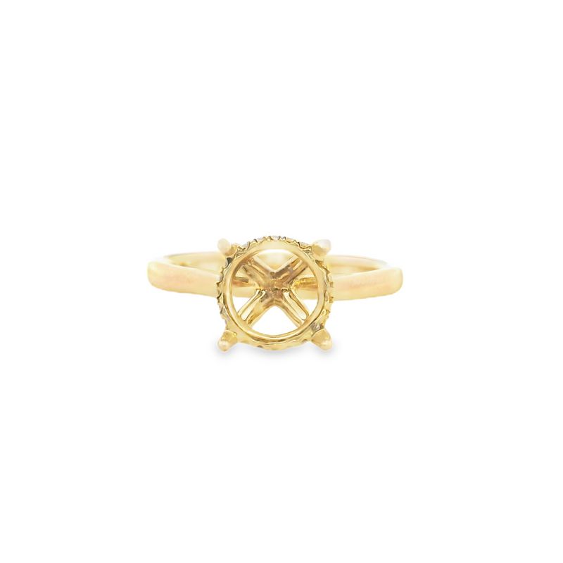 14K YG Hidden Halo Diamond Setting