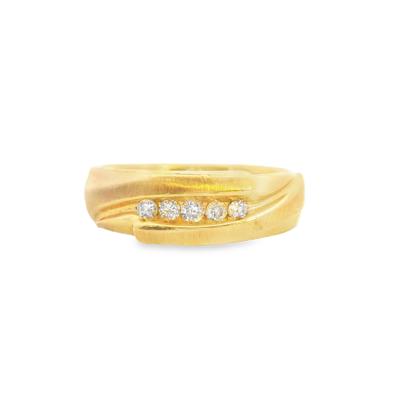 14K YG DIAMOND BAND
