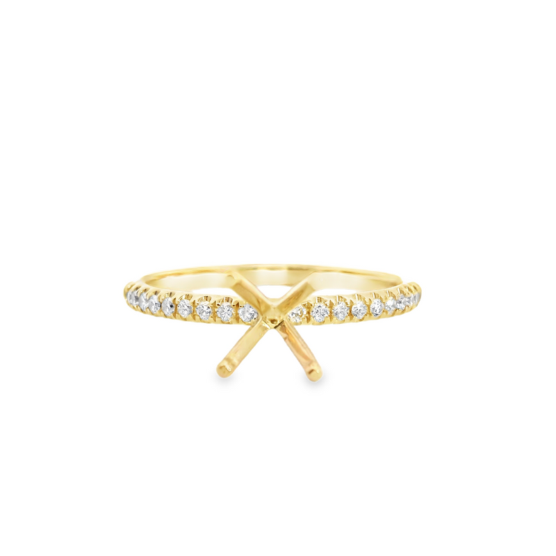 14K YG Diamond Mounting 0.15 CT TW