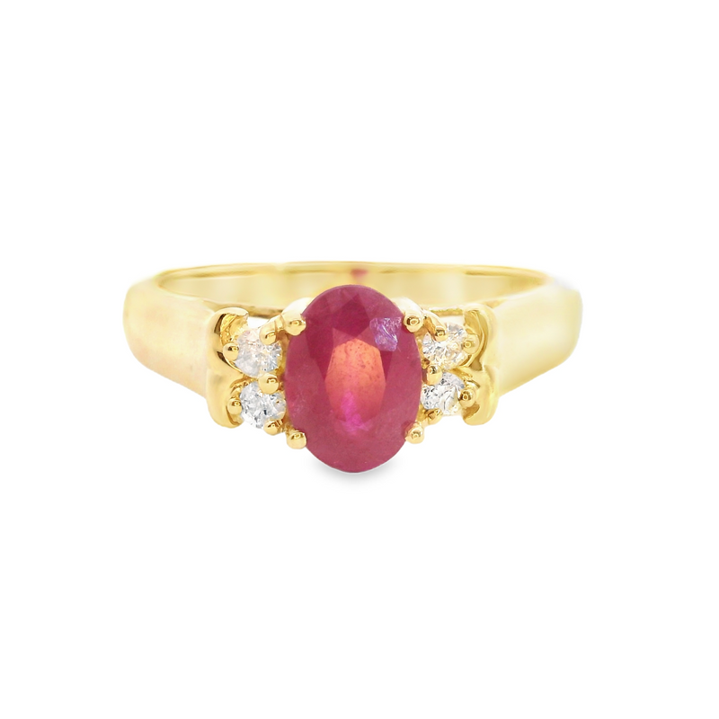 14K YG Ruby & Diamond Ring
