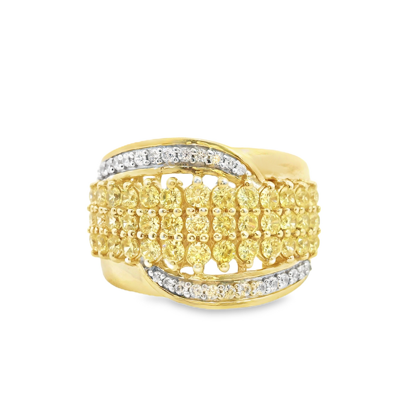 Yellow Gold Plated Sterling Silver CZ Ring