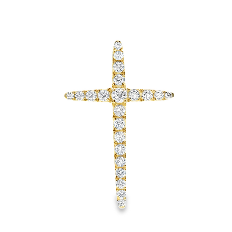14K YG Diamond Cross