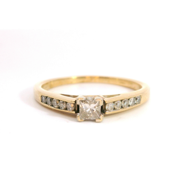 14K YG Channel Set Diamond Ring