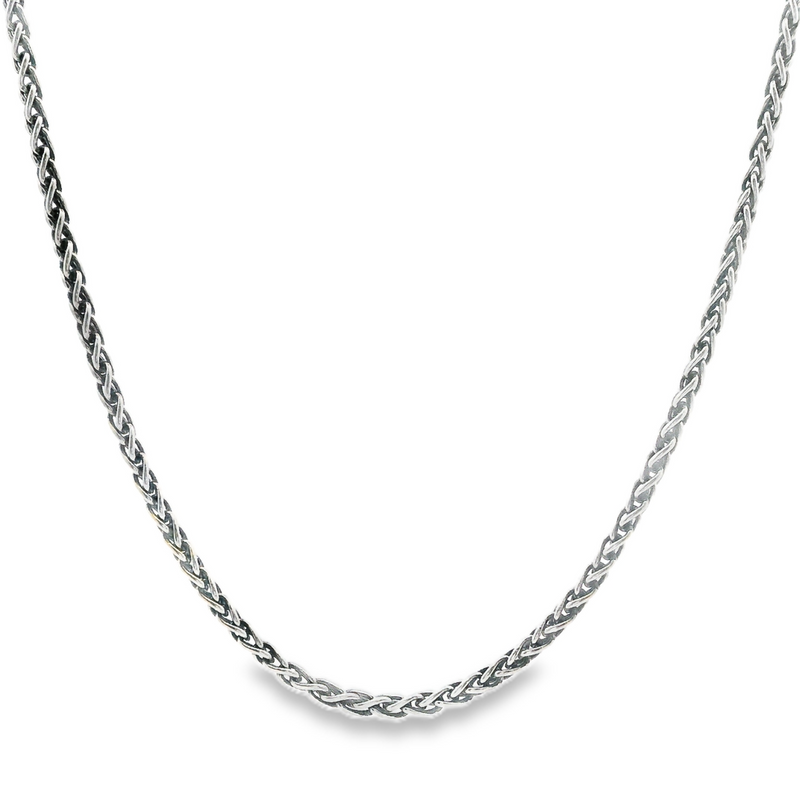 Sterling Silver Antiqued Wheat Chain