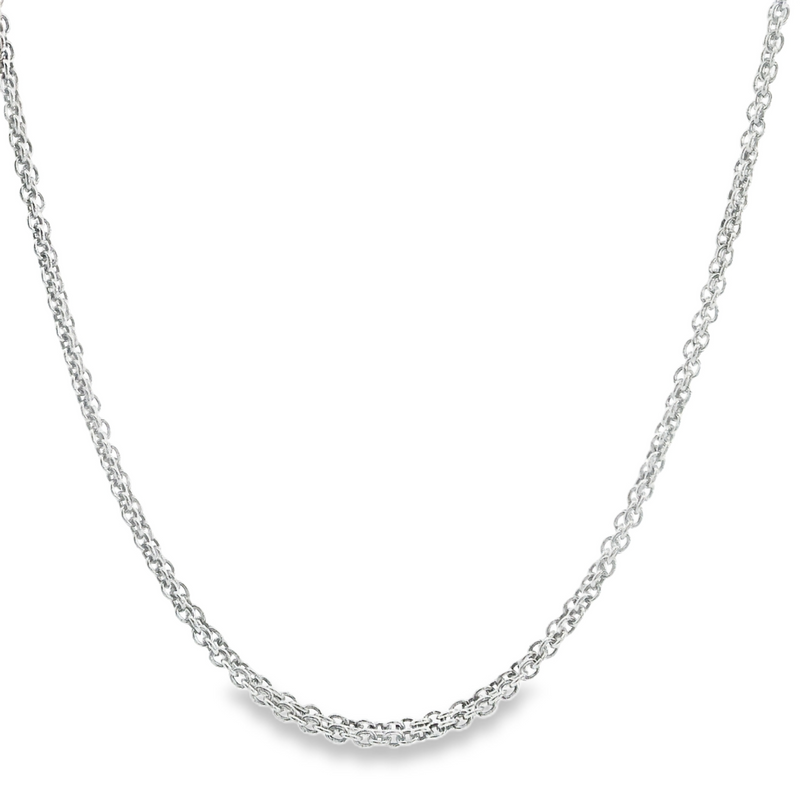Sterling Silver Double Strand Link Chain 18