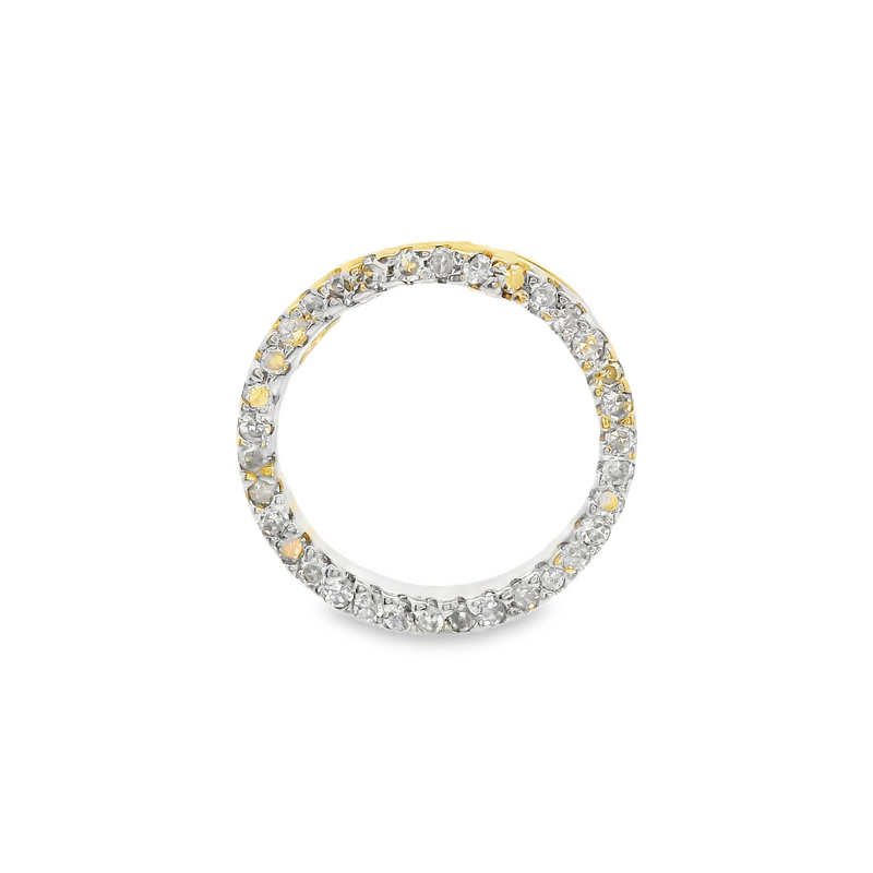 14K YG Circle Diamond Pendant