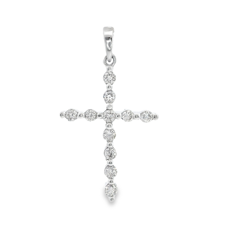10K WHITE GOLD DIAMOND CROSS