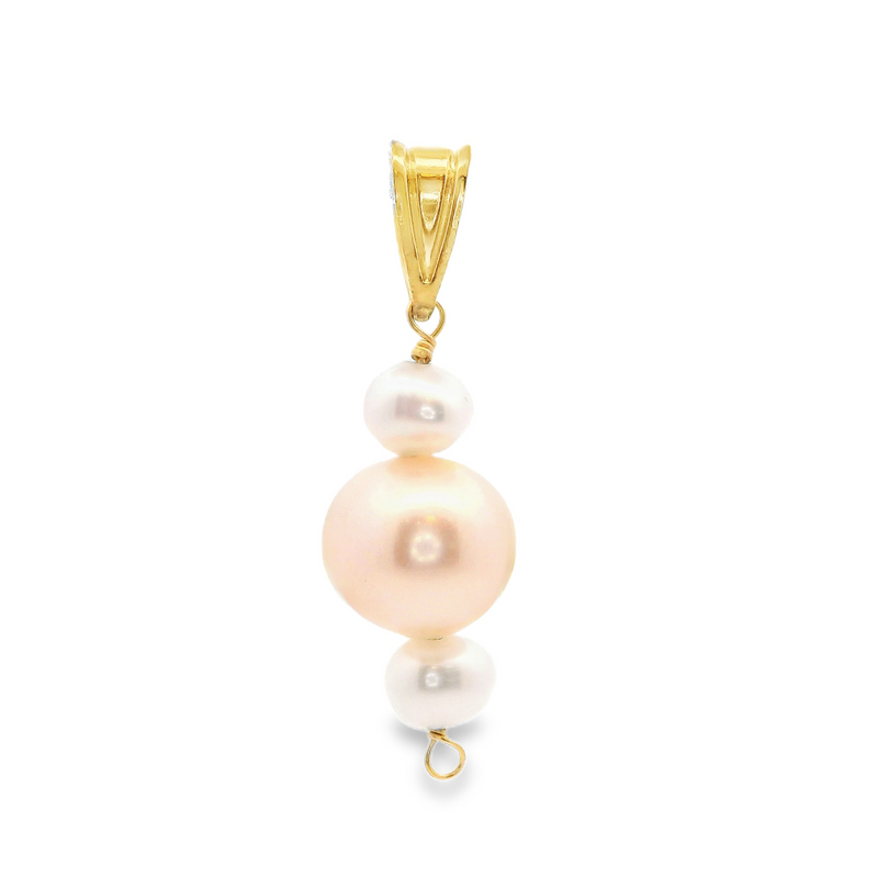 14K YG 3 Pearl Pendant