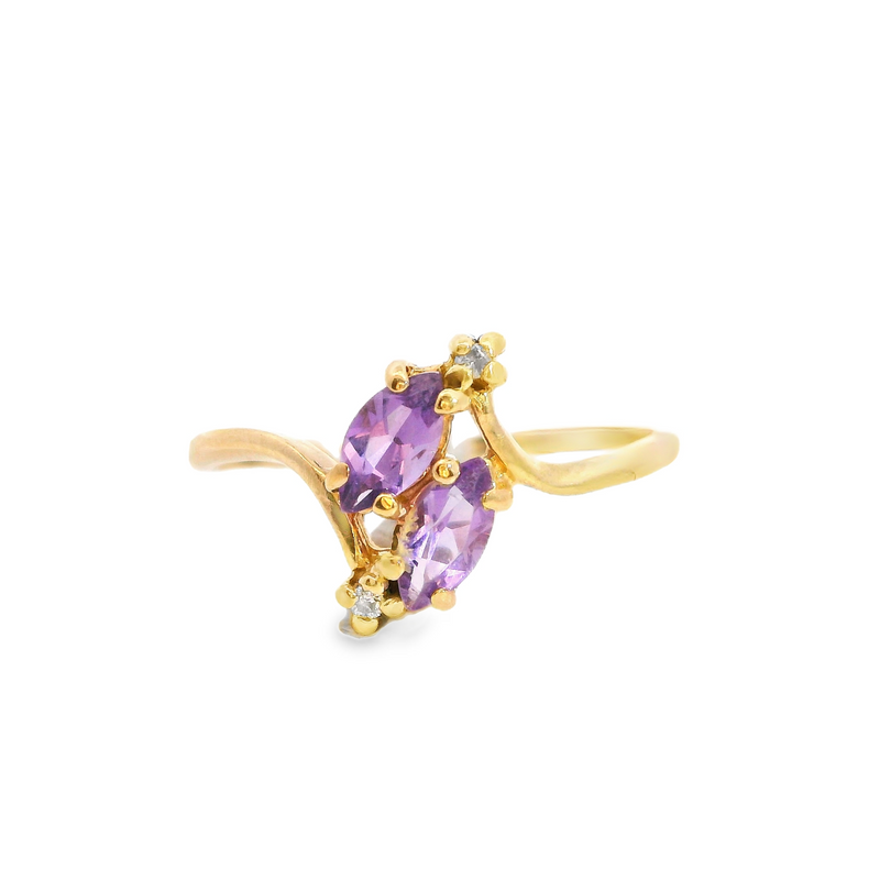 10K YG Purple Glass Ring