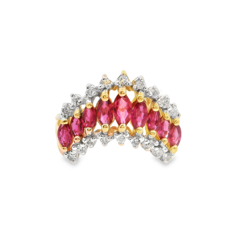 14K YG Ruby & Diamond Ring