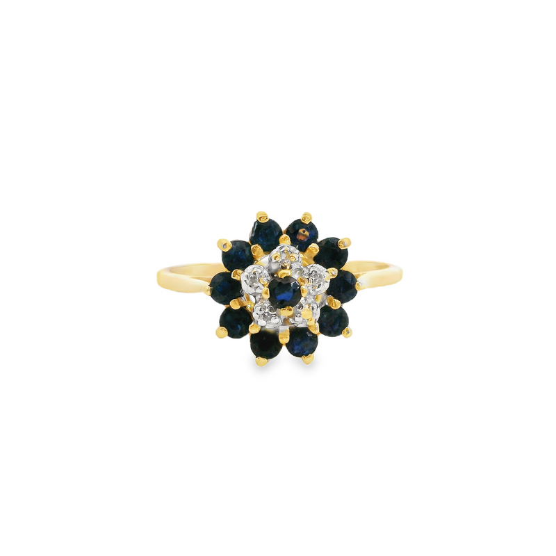 14K YG Sapphire & Diamond Ring