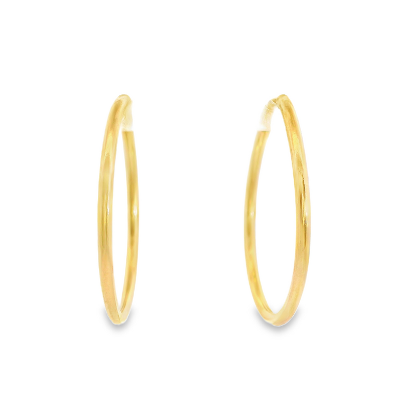 14K YG Tube Hoop Earrings