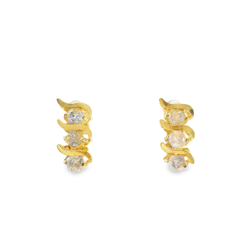 14K YG Diamond Stud Earrings 0.48 CT TW
