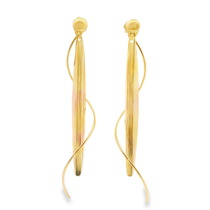 14K YG Dangle Earrings 2.5