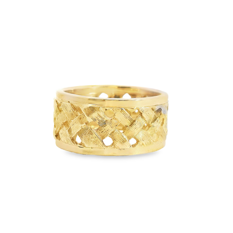 14K YG Wide Braided Band