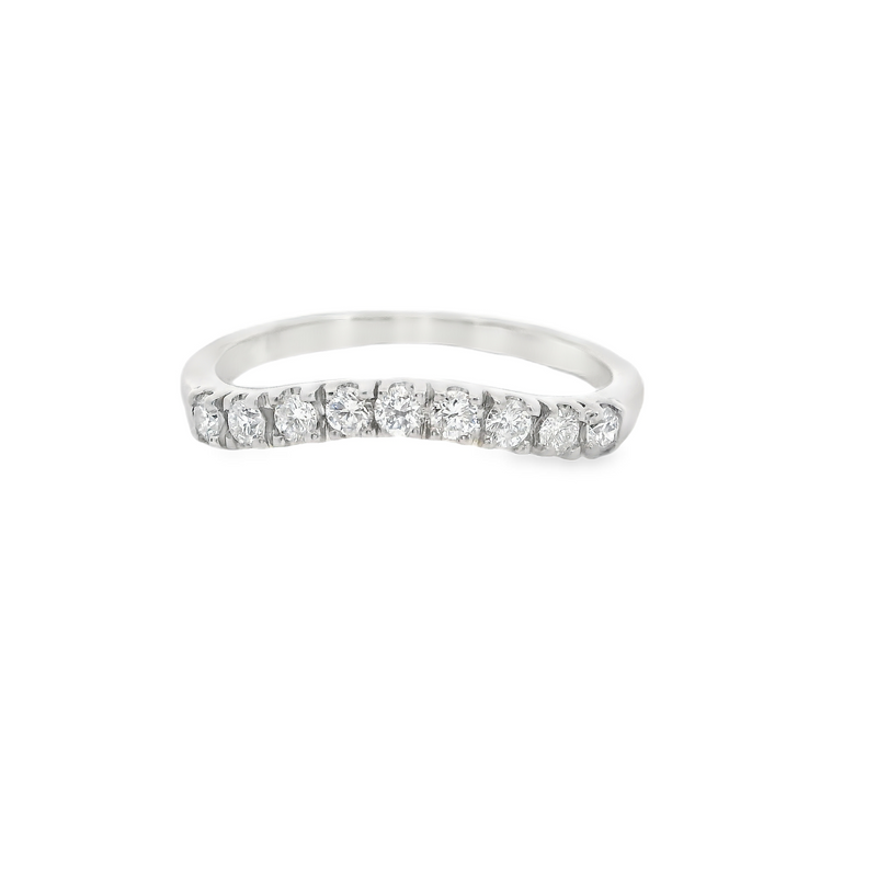 14K WG Curved Diamond Band