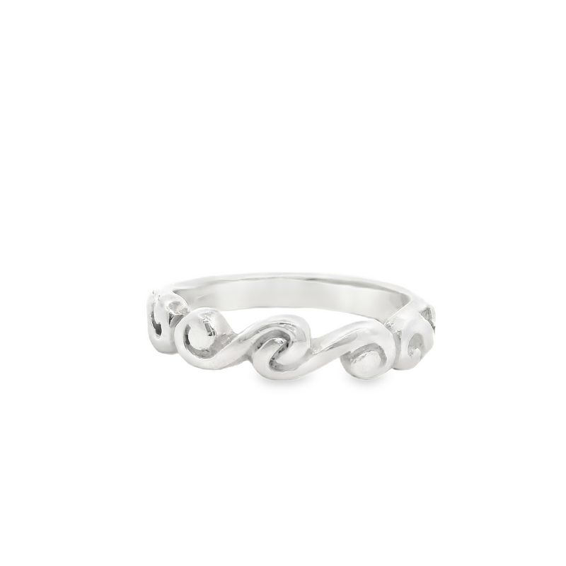 Sterling Silver Wave Design Band