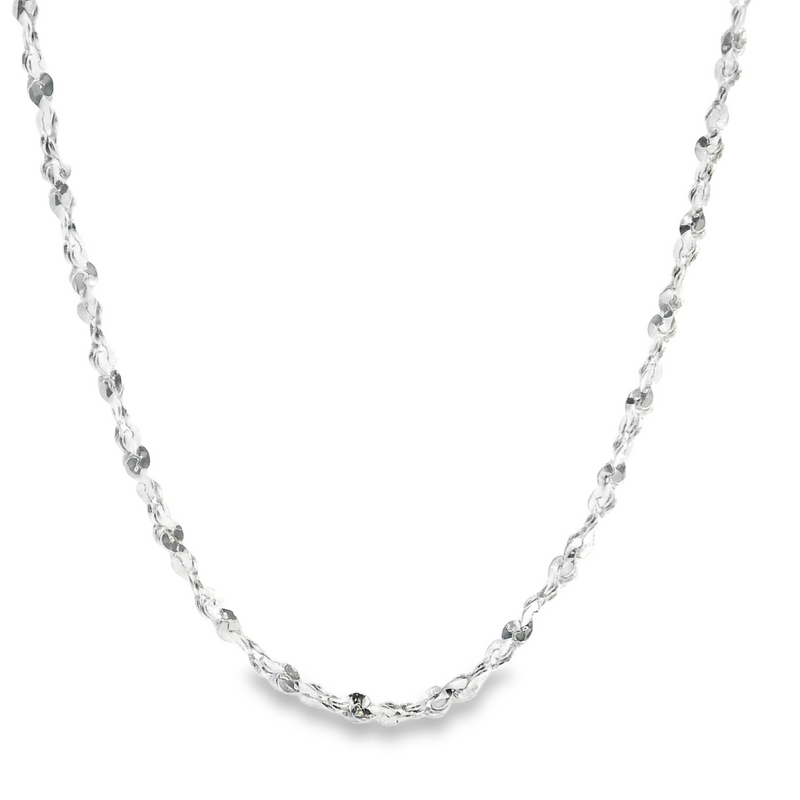 Sterling Silver Diamond Cut Twisted Link Chain