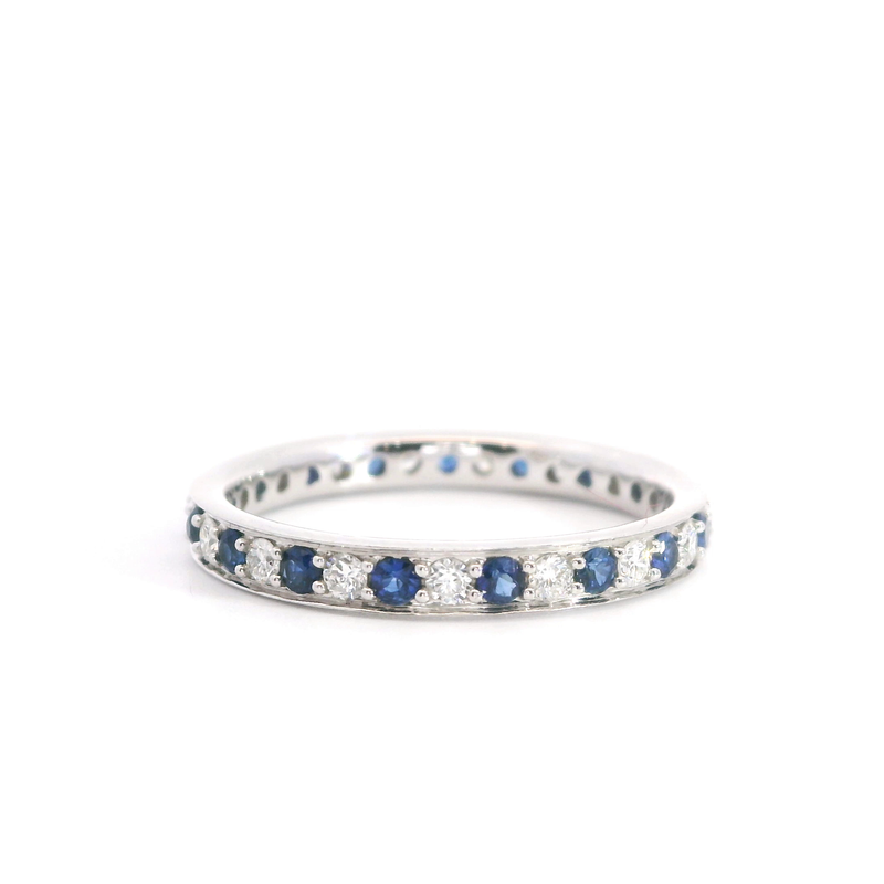 18K WG Sapphire & Diamond Eternity Band