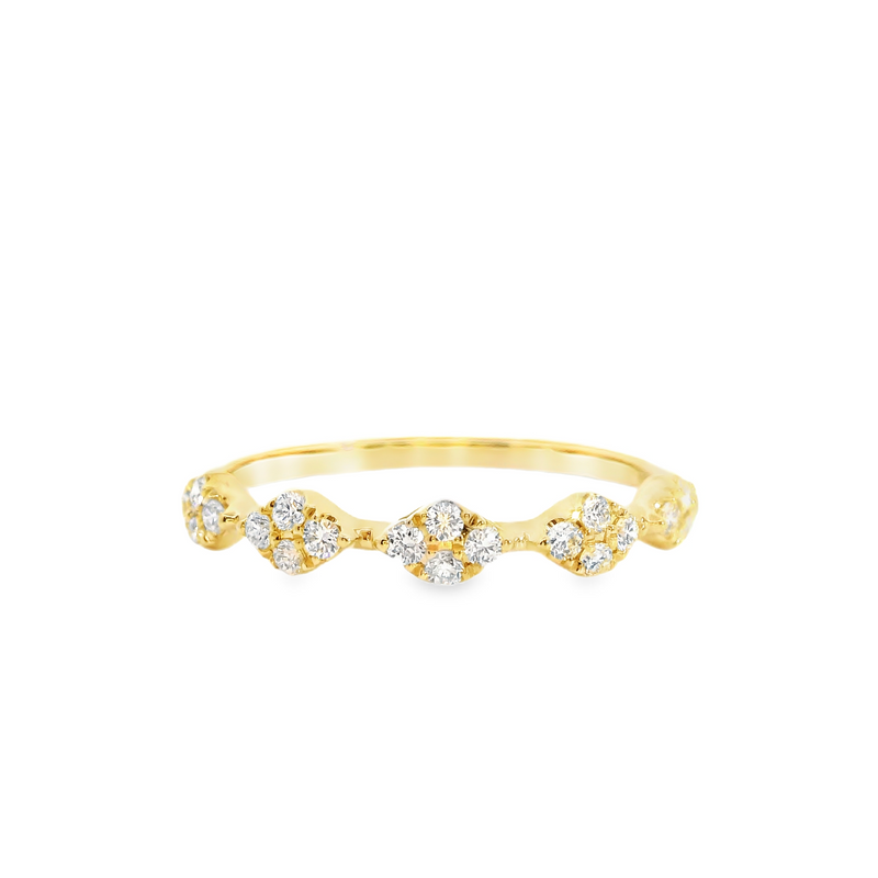 14K YG Diamond Band