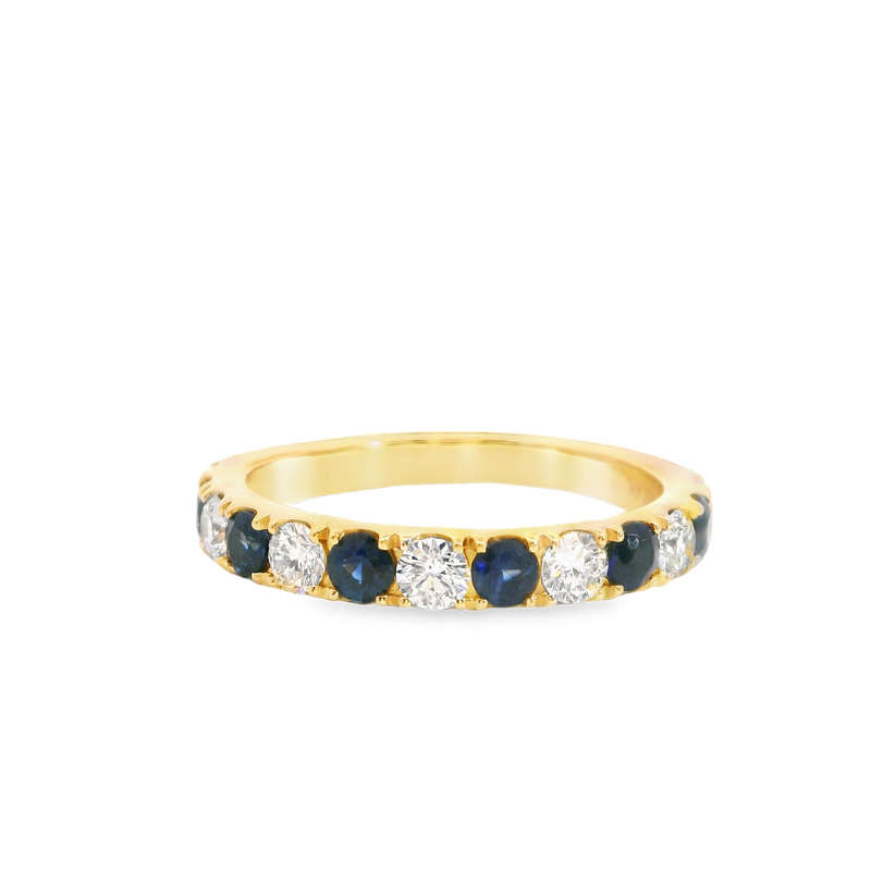 14K YG Sapphire & Diamond Band