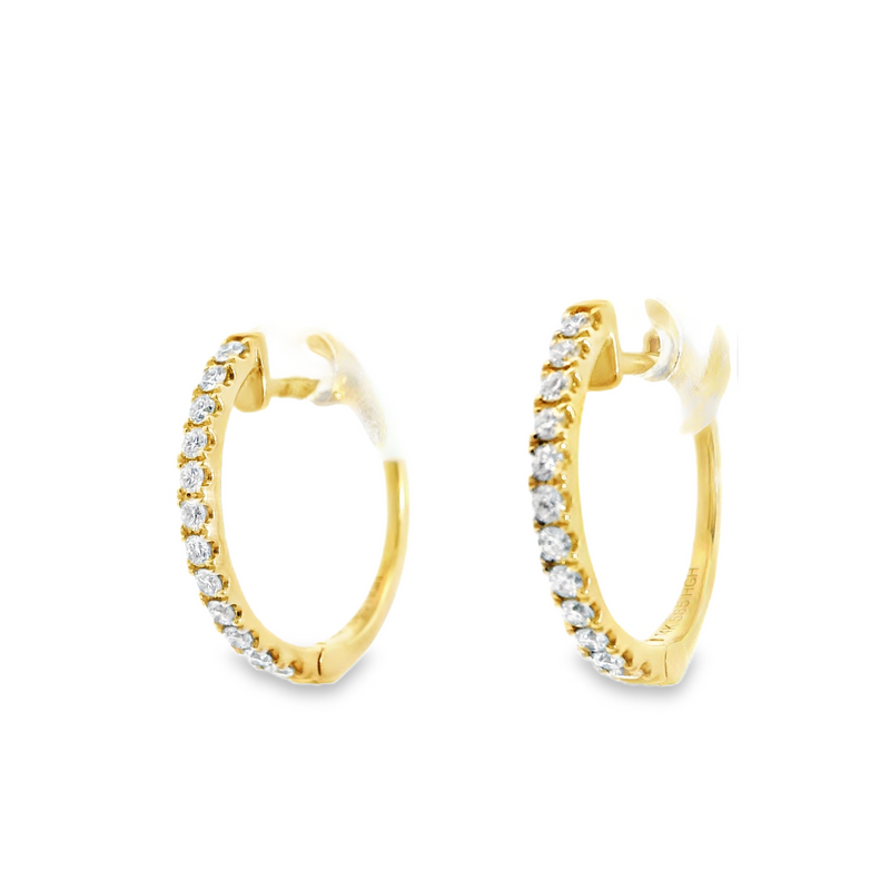 14K YG Diamond Hoops 0.25 CT TW