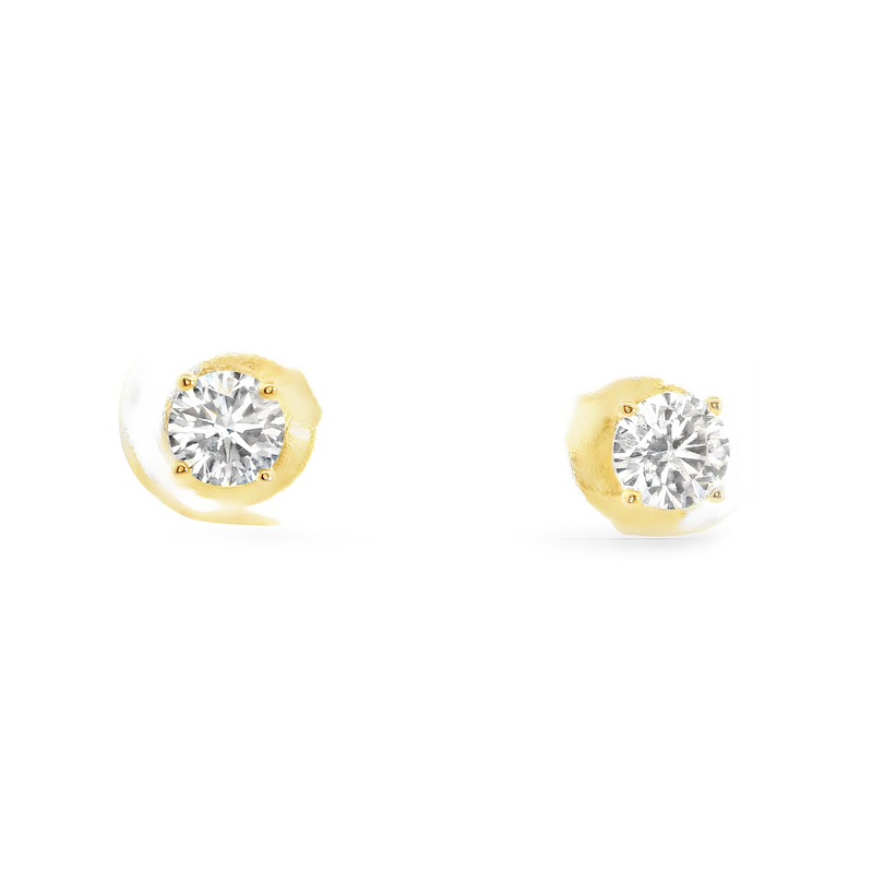 Gold Plate Sterling Silver Lab Grown Diamond Studs
