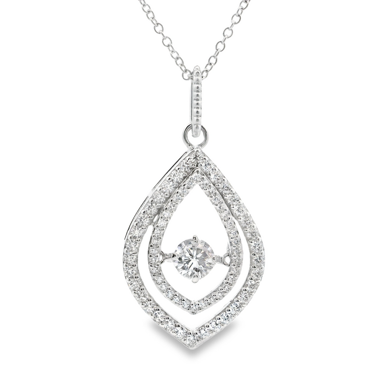 Sterling Silver Dancing CZ Fancy Pendant