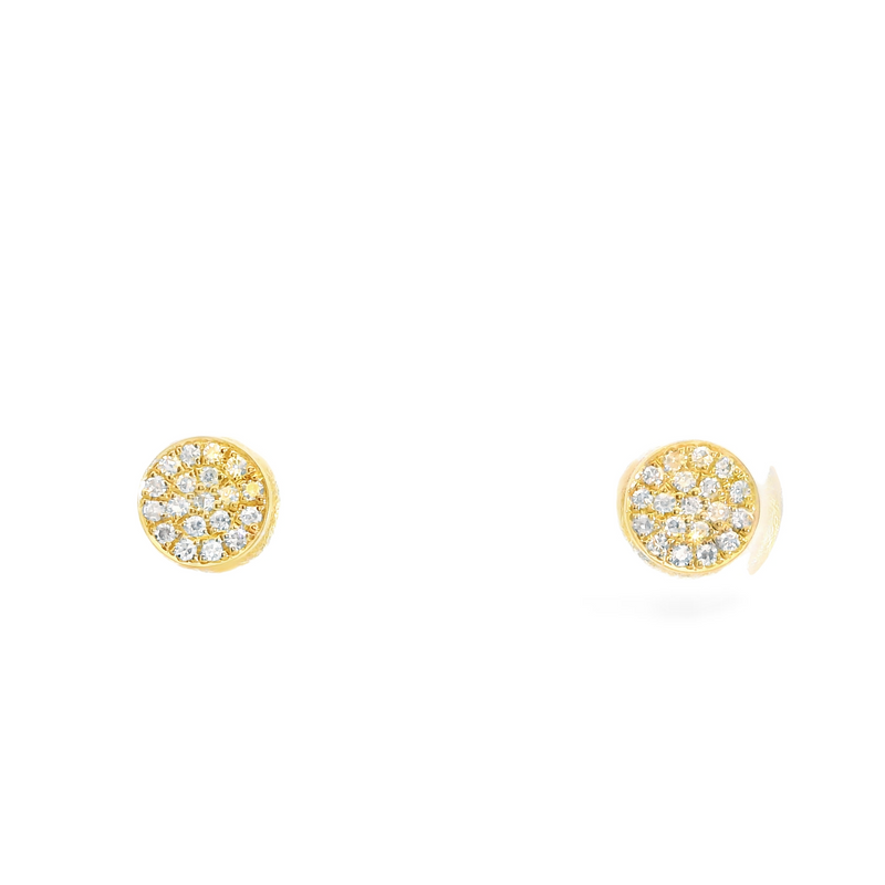 14K YG Cluster Diamond Studs