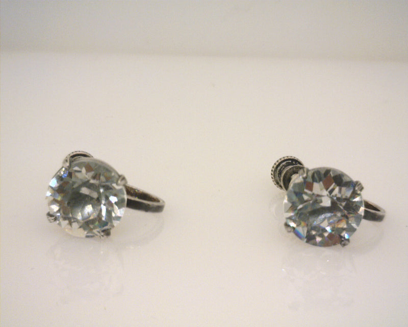 Sterling Silver Clip on CZ Earrings