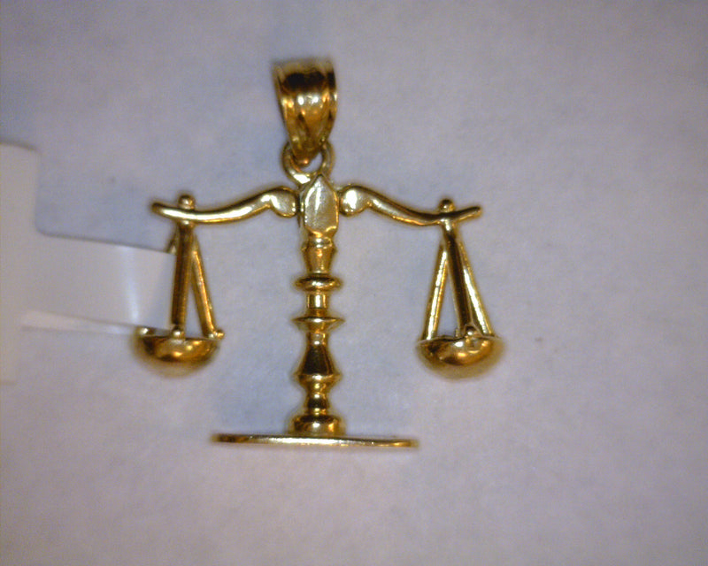 14K YG SCALES OF JUSTICE