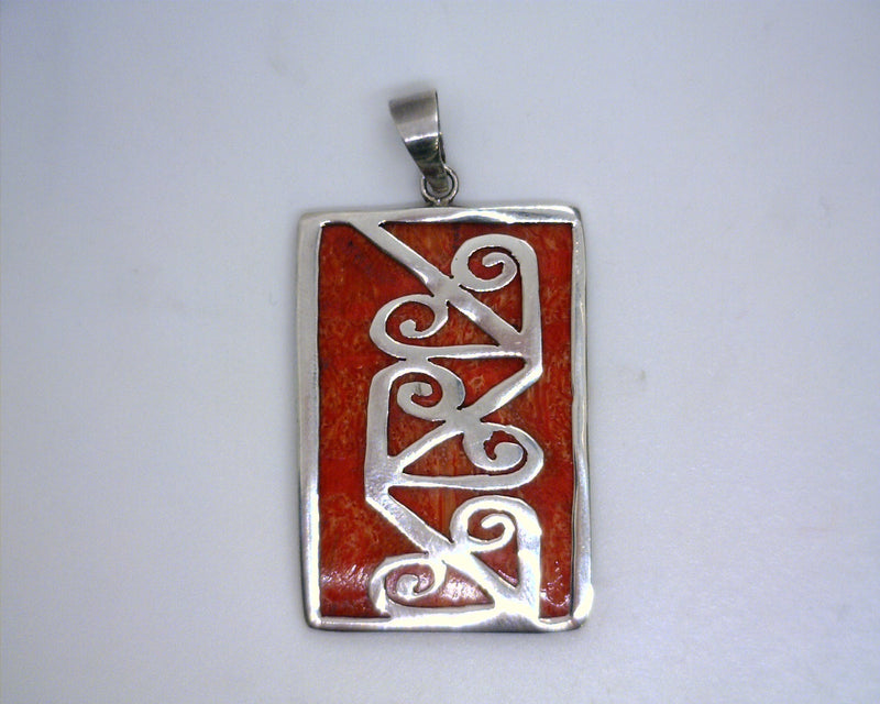 Sterling Silver Coral Pendant