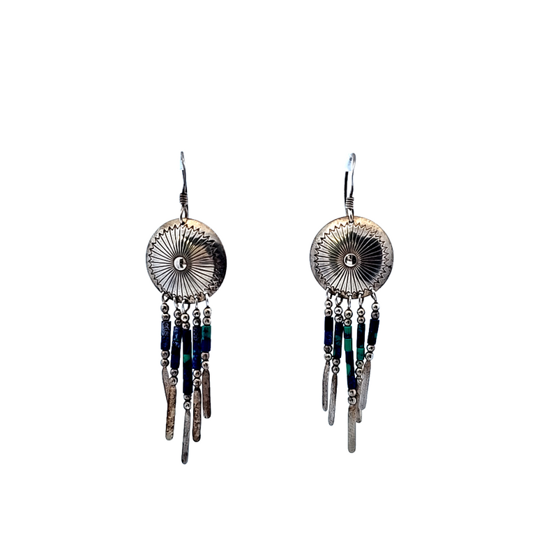 Sterling Silver Azurite Malachite Earrings