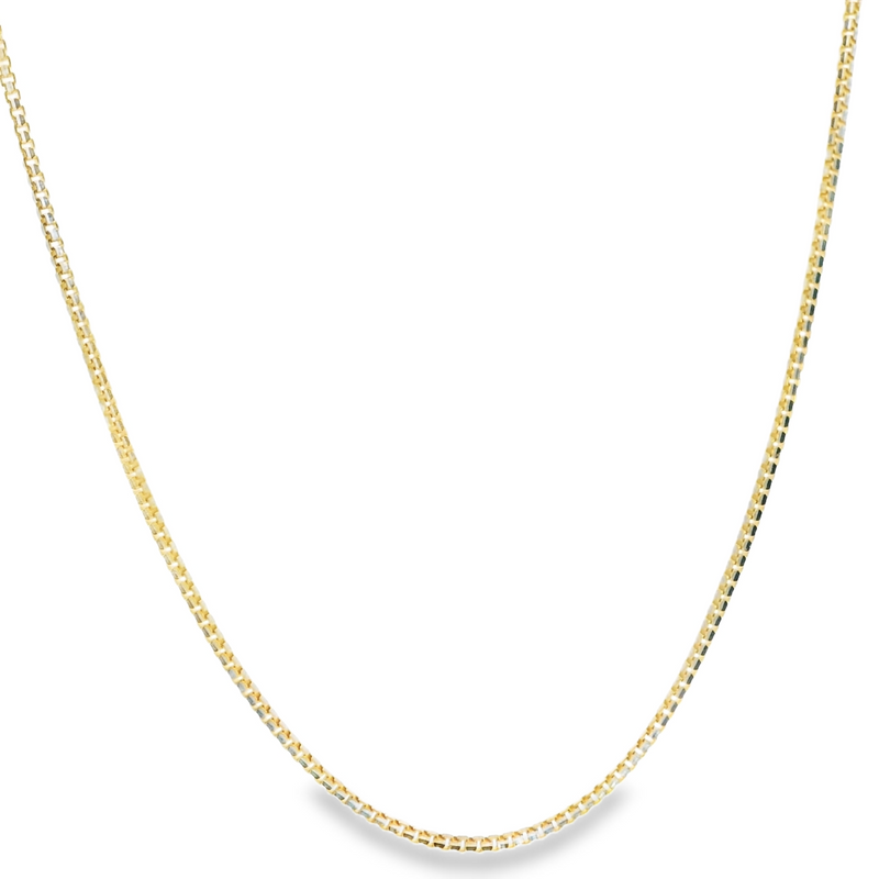 10K Two Tone Diamond Cut Box Chain 18