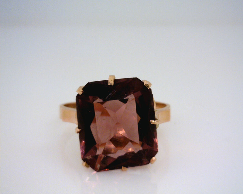 14K RG PURPLE GLASS RING