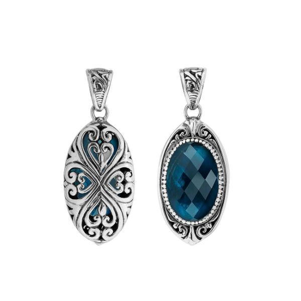 Sterling Silver Pendant With London Blue Topaz