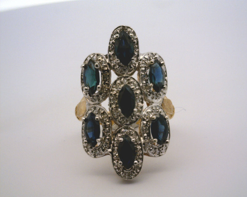 14K SAPPHIRE/DIAMOND RING